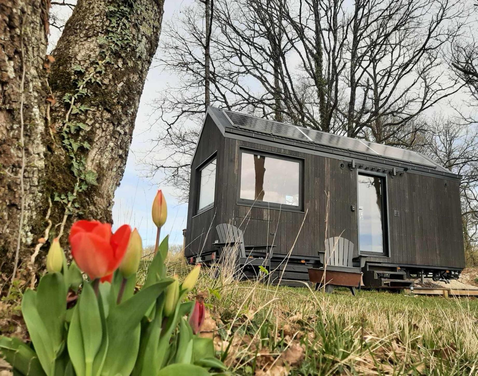 L'Envolee Ecolodge, Tiny House Au Coeur Des Vignes Loches-sur-Ource Екстериор снимка